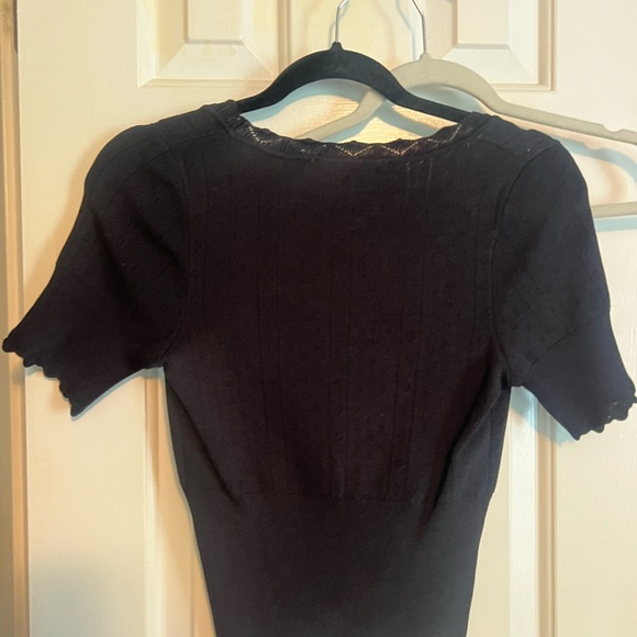 Zara Black Eyelet Top - Picture 3 of 4